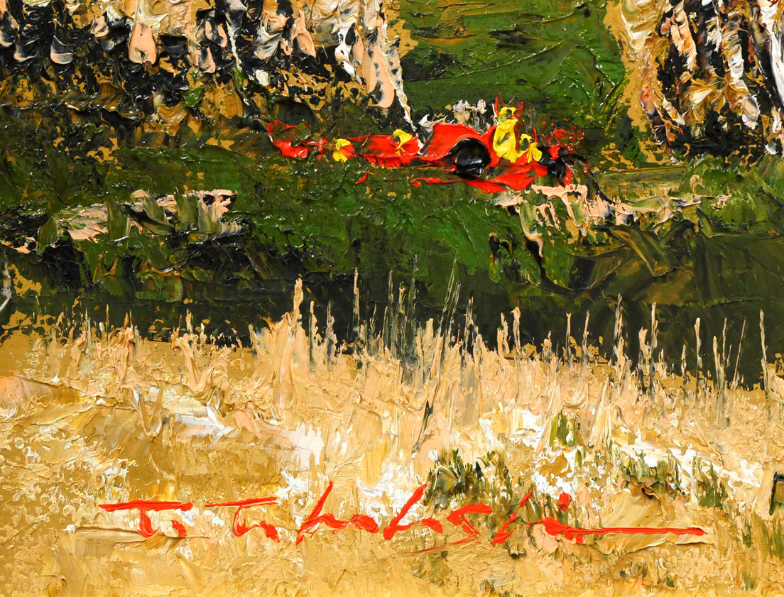 石川県金沢産24K純金箔使用○『太陽』○がんどうあつし絵画油絵膠