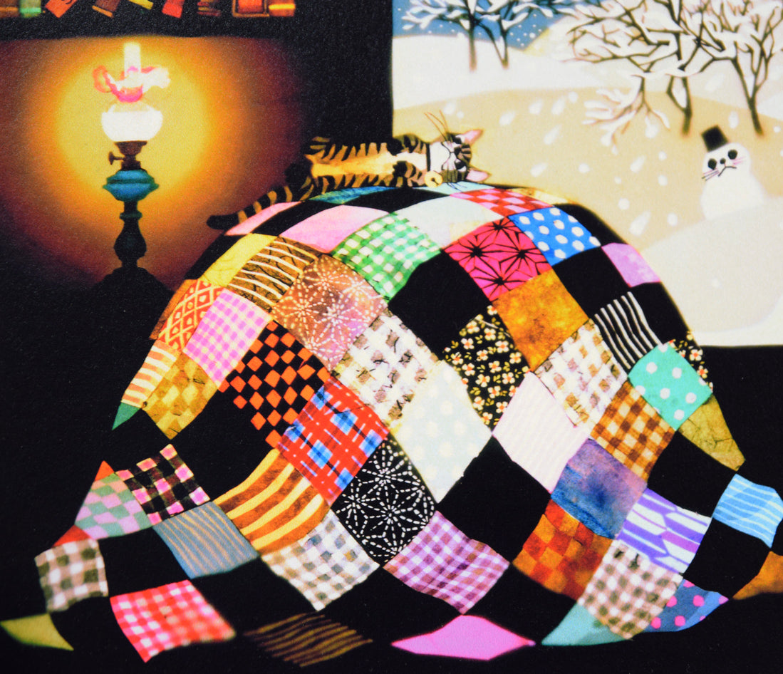 真作】藤城清治「夕日の樹」リトグラフ 約6号 証明書付 証明シール 真