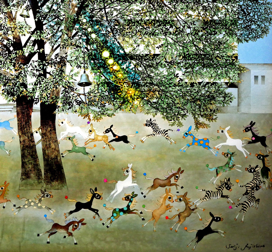 藤城清治「光陰の中の巣立つ子馬たち」レフグラフファイン版画 絵画