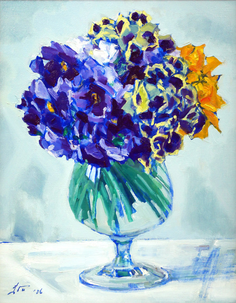 伊藤正「パンジー」油絵・F6号 絵画買取・販売の小竹美術