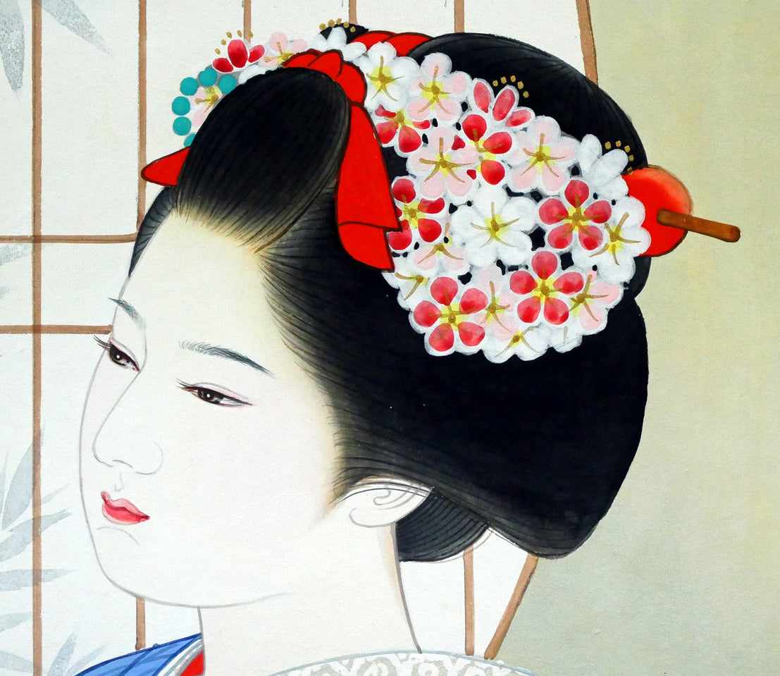 井上司「日傘の少女」油彩画 F8