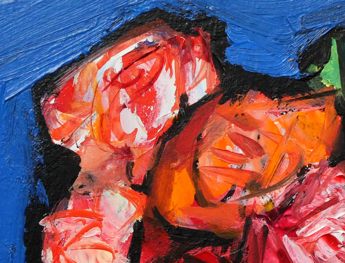 画家菊地正則「三輪のバラ」(ピエールロンサン)絵画 油彩画 額付き F4 美