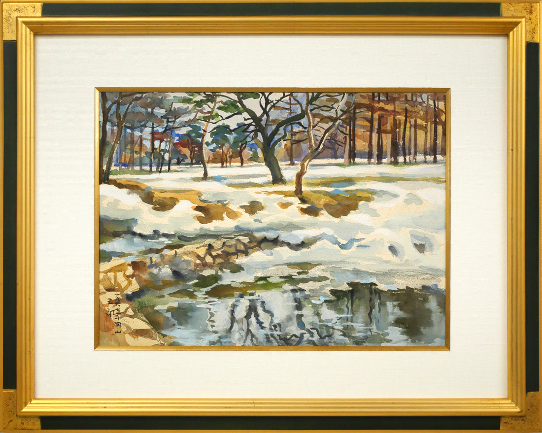 木村捷司作 油彩画 『仲浜町』（旧遠藤吉平商店） 絵画 木村捷司作