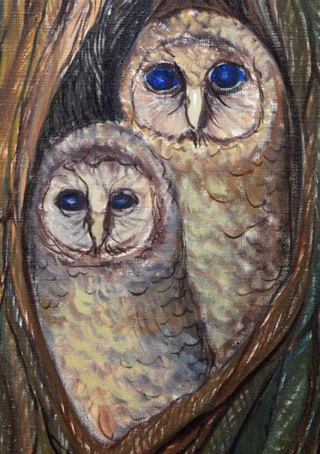 ふくろう 西村雄一 絵画 油彩画 額 【公式通販】