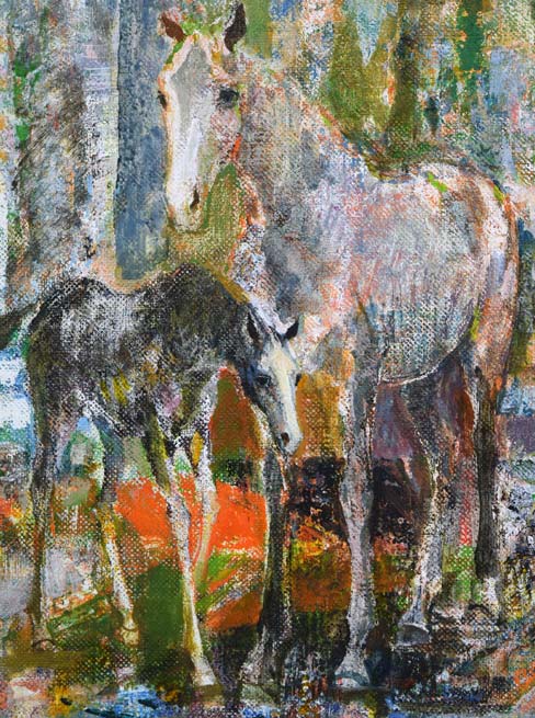 上橋薫「新緑雨後」油絵・F8号 絵画買取・販売の小竹美術