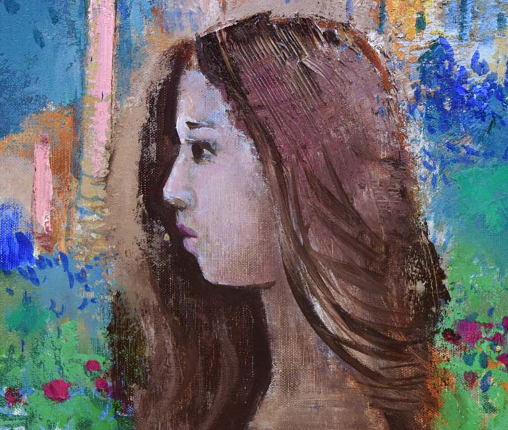 遠藤ミマン作 昭和45年作 パリーのケーキ屋さん 絵画 アンティーク 年代物