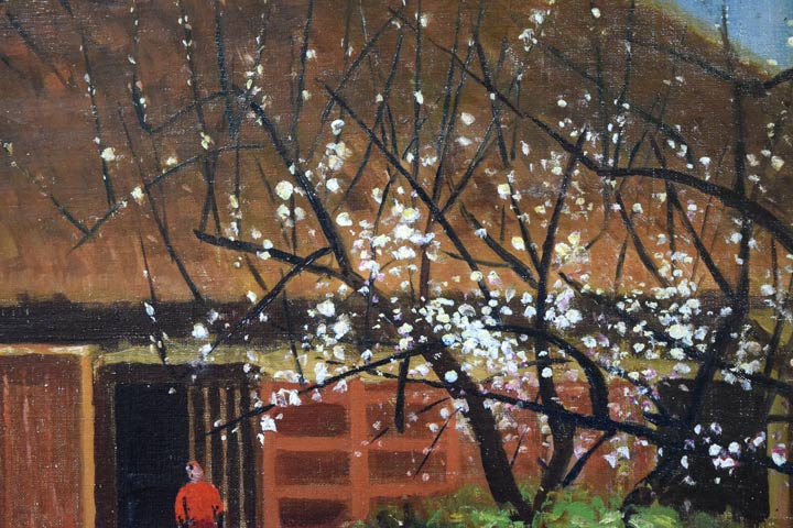 竹岡羊子「温室にて Paris」油彩 F10号 サイン裏書有 竹岡羊子「温室に