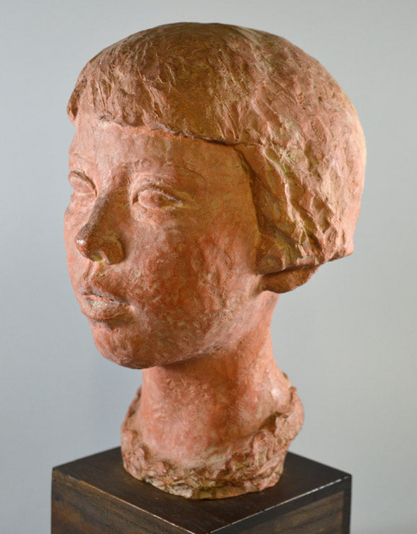 峯孝「少女像」テラコッタ作品 絵画買取・販売の小竹美術