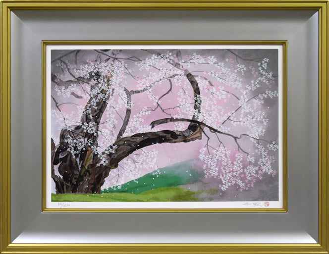 中島千波「桜花春宵」リトグラフ 絵画買取・販売の小竹美術