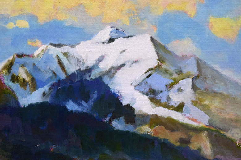 絵画 真作 中本昭平 「札幌時計台」色紙に水彩 絵画 真作 中本昭平