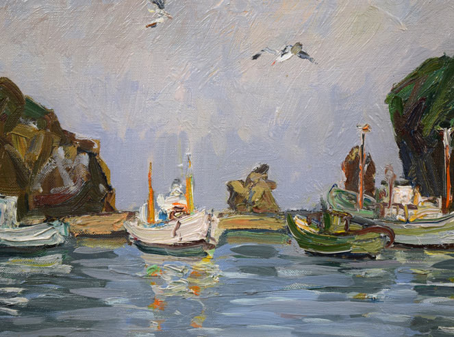 ☆中村善作☆「 忍路湾 塩谷岬 」油絵 F6号 新品額！ ☆中村善作