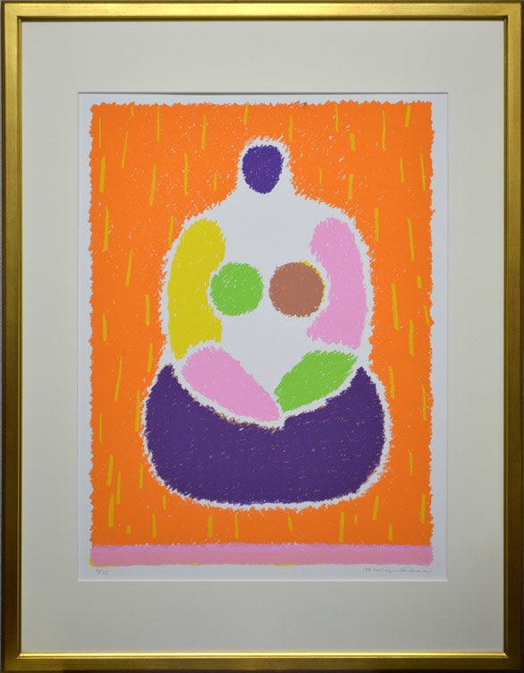 西村一夫「内なる風景-14」アクリルガッシュ、布・板 絵画買取・販売の