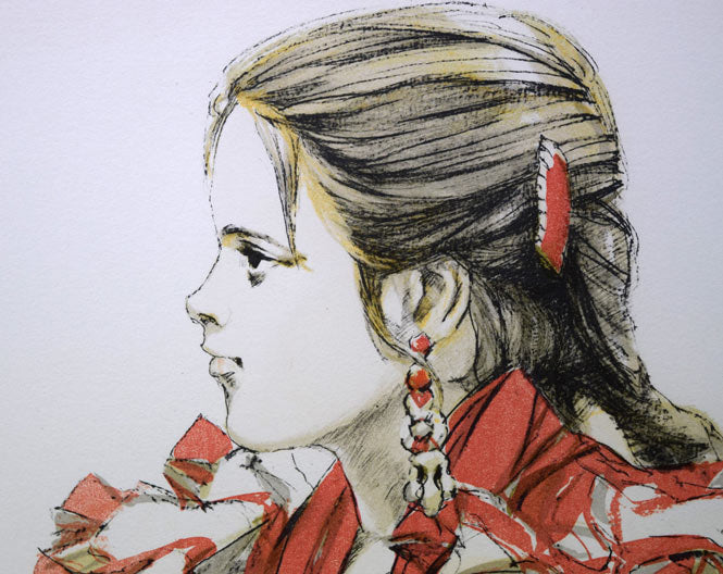 斎藤三郎「少女マリア」リトグラフ 絵画買取・販売の小竹美術