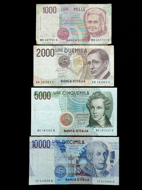 古い紙幣 イタリアリア イタリアリラ紙幣