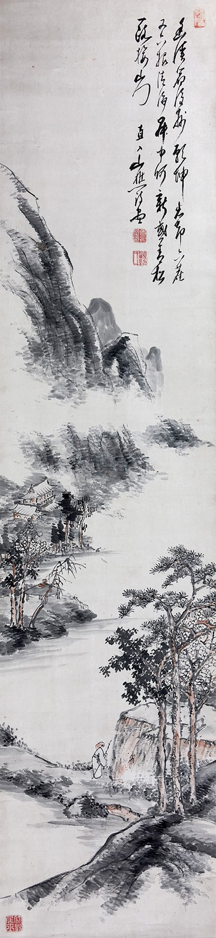 山水、掛け軸 古市丈門 （ 淡彩山水）淡彩山水｜新・古美術 高美堂