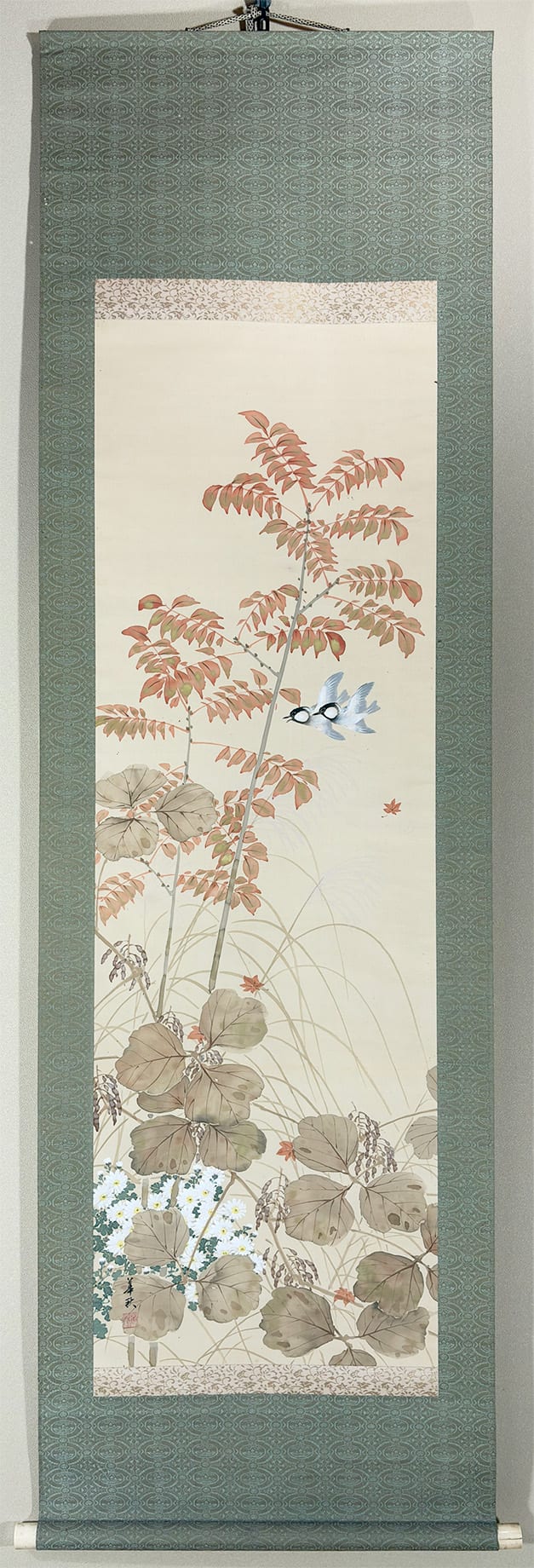 ♥日本画 掛軸 大庭学僊 人物画 桐箱付き 掛け軸 骨董品 ♥日本画 掛軸