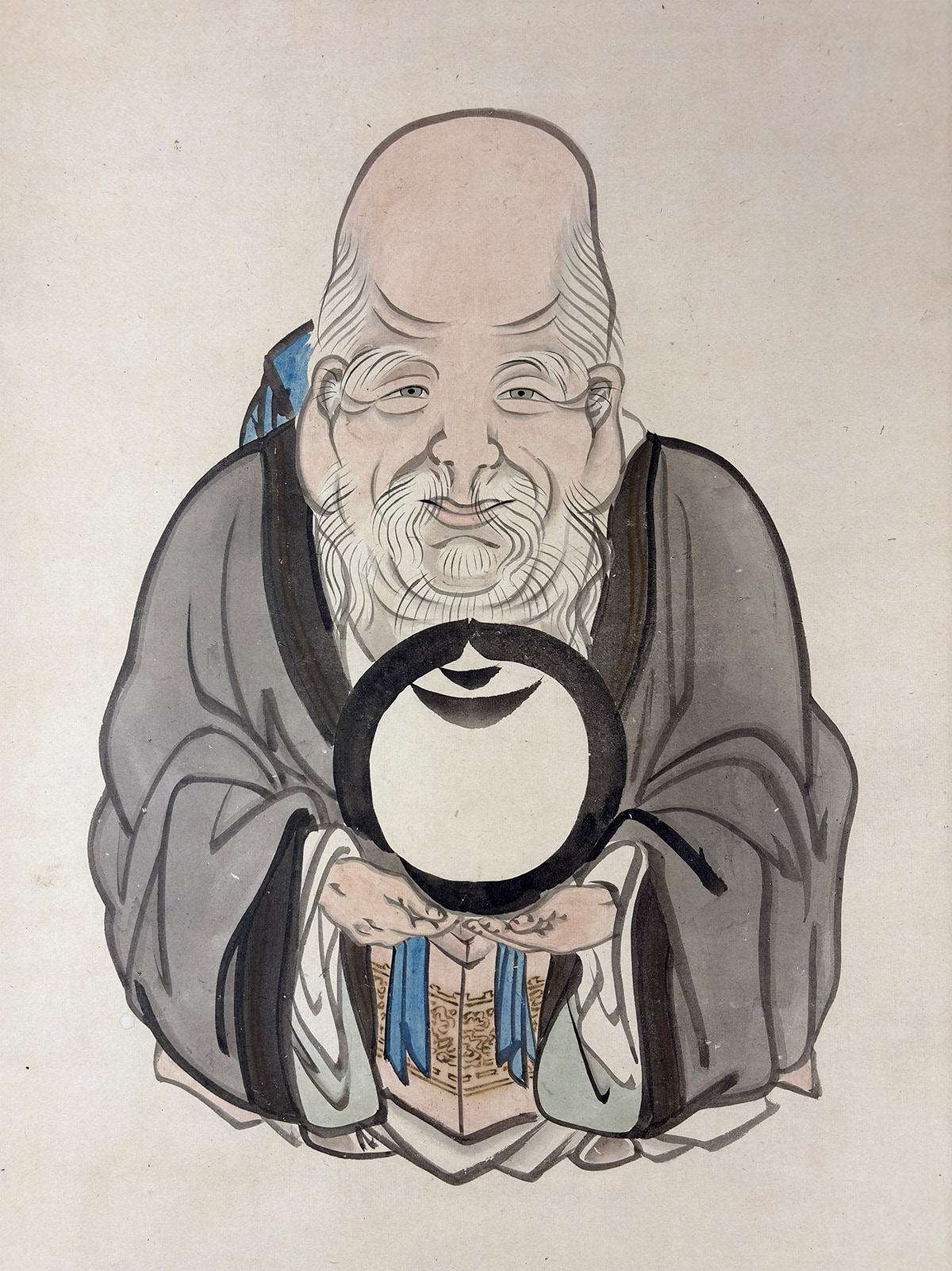 題：不老長寿 青銅製中国人物像 木箱付き 縦29cm 題：不老長寿 青銅製