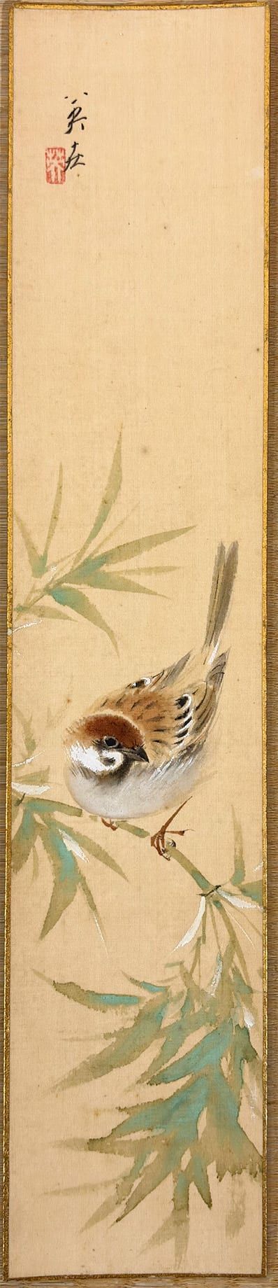 竹に雀｜広幅短冊｜新・古美術 高美堂（こうびどう）｜掛軸販売・通販