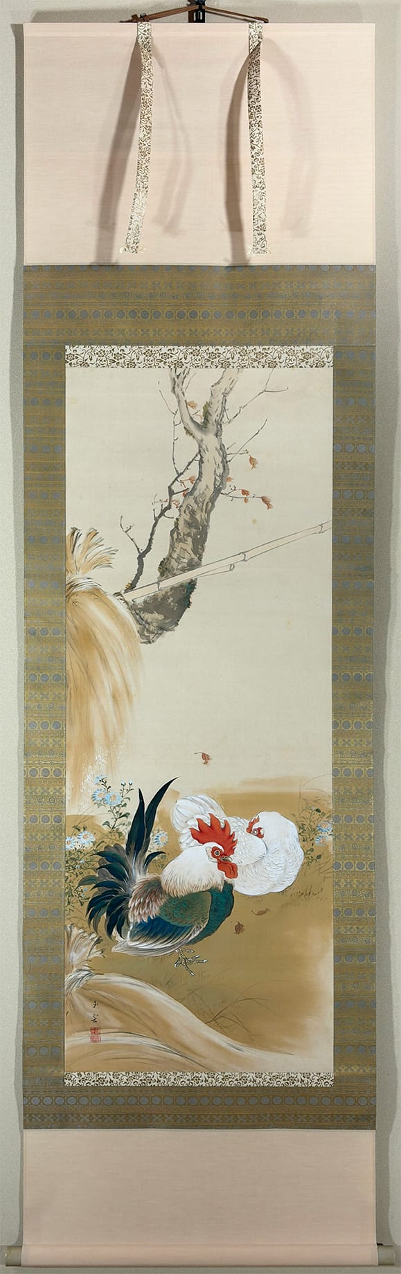 中国古美術】 ・ JP1621・ 雅玩堂 蔵出し 掛け軸 紙本・『顏伯龍・花鳥