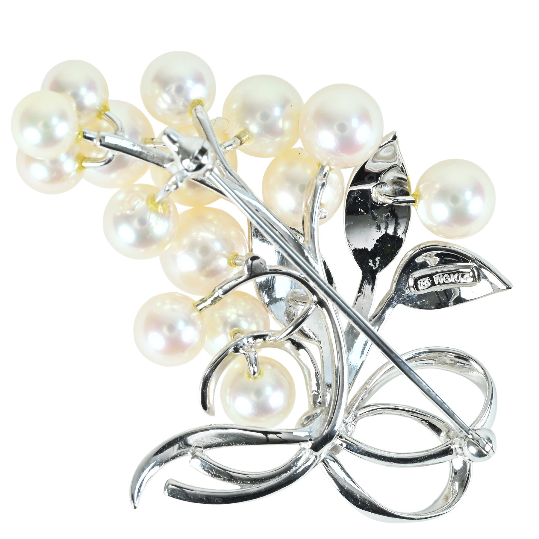 中古】MIKIMOTO ミキモト K14WG AKOYA PEARL BROACH アコヤパール