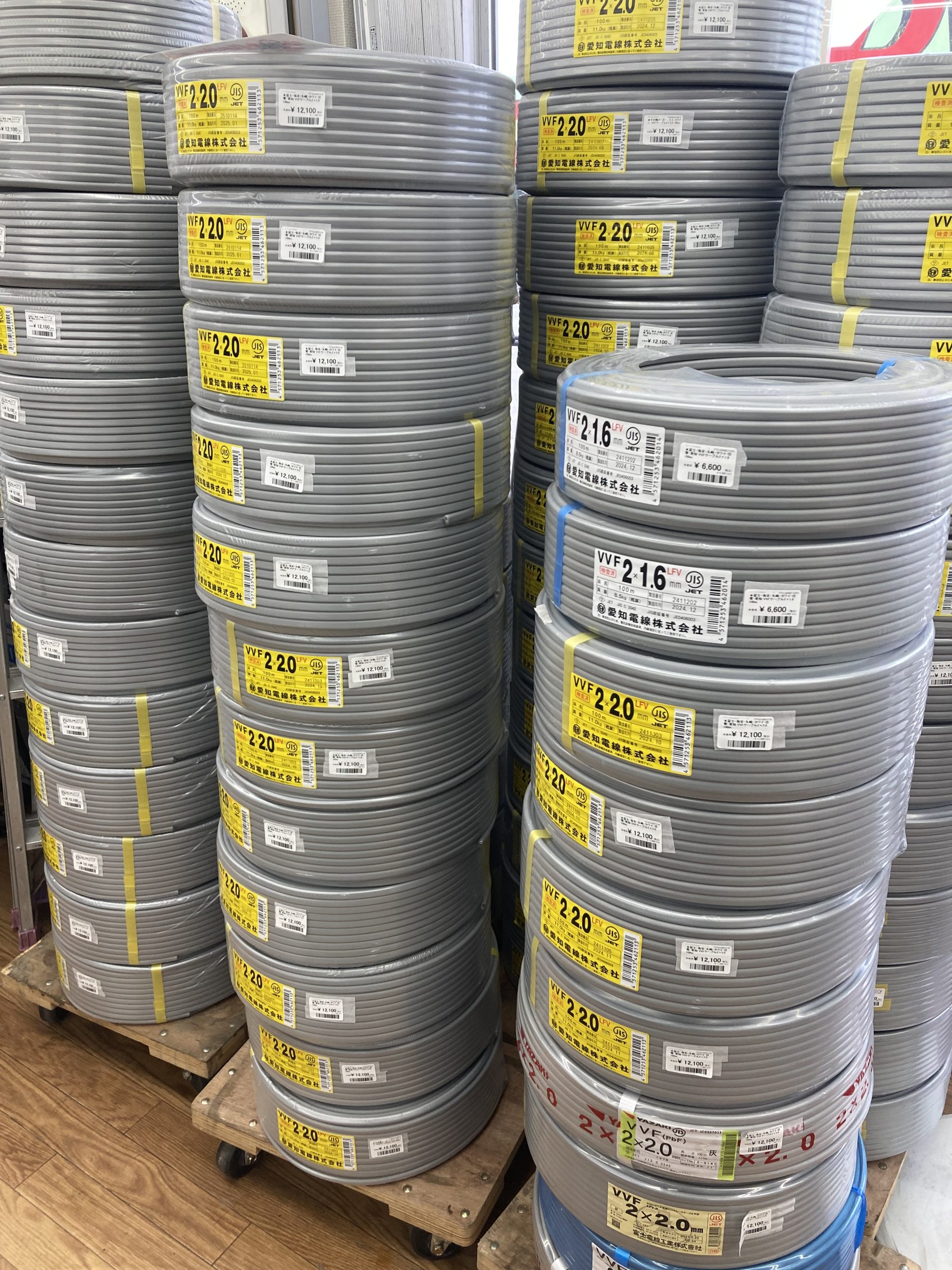 工具買取王国桑名店】VVFケーブル 1.6×2，2.0×2，1.6×3買い取りました