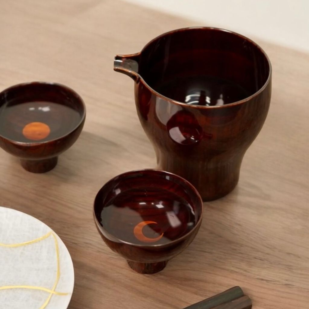 越前 欅 お月見片口（大） – 漆器 高翆