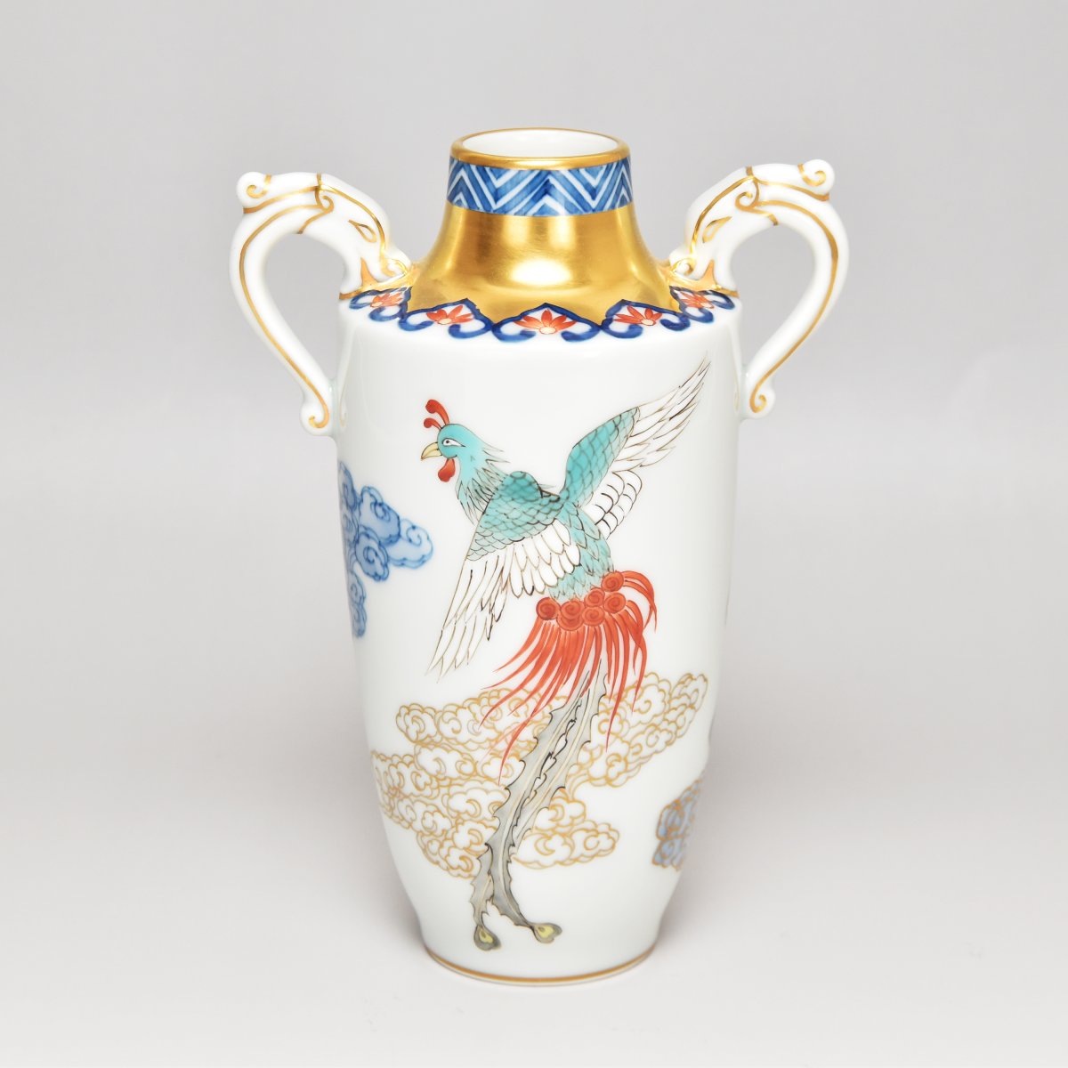 青花龍鳳呈祥瓶 水養花瓶 陶磁器 現代工芸品 美術品 装飾品