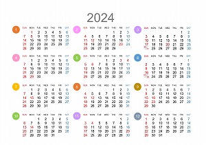 2024年（令和6年）カレンダー！卓上サイズ・エクセル年間予定など無料