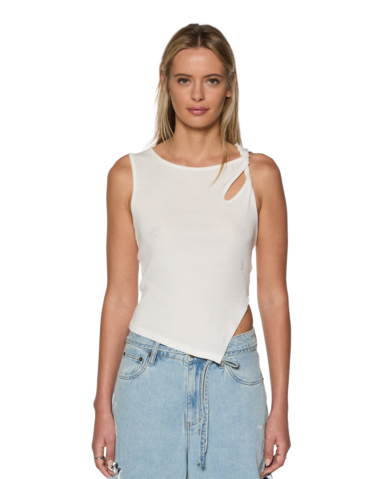 Twisted White Tank Top | Ksubi ++