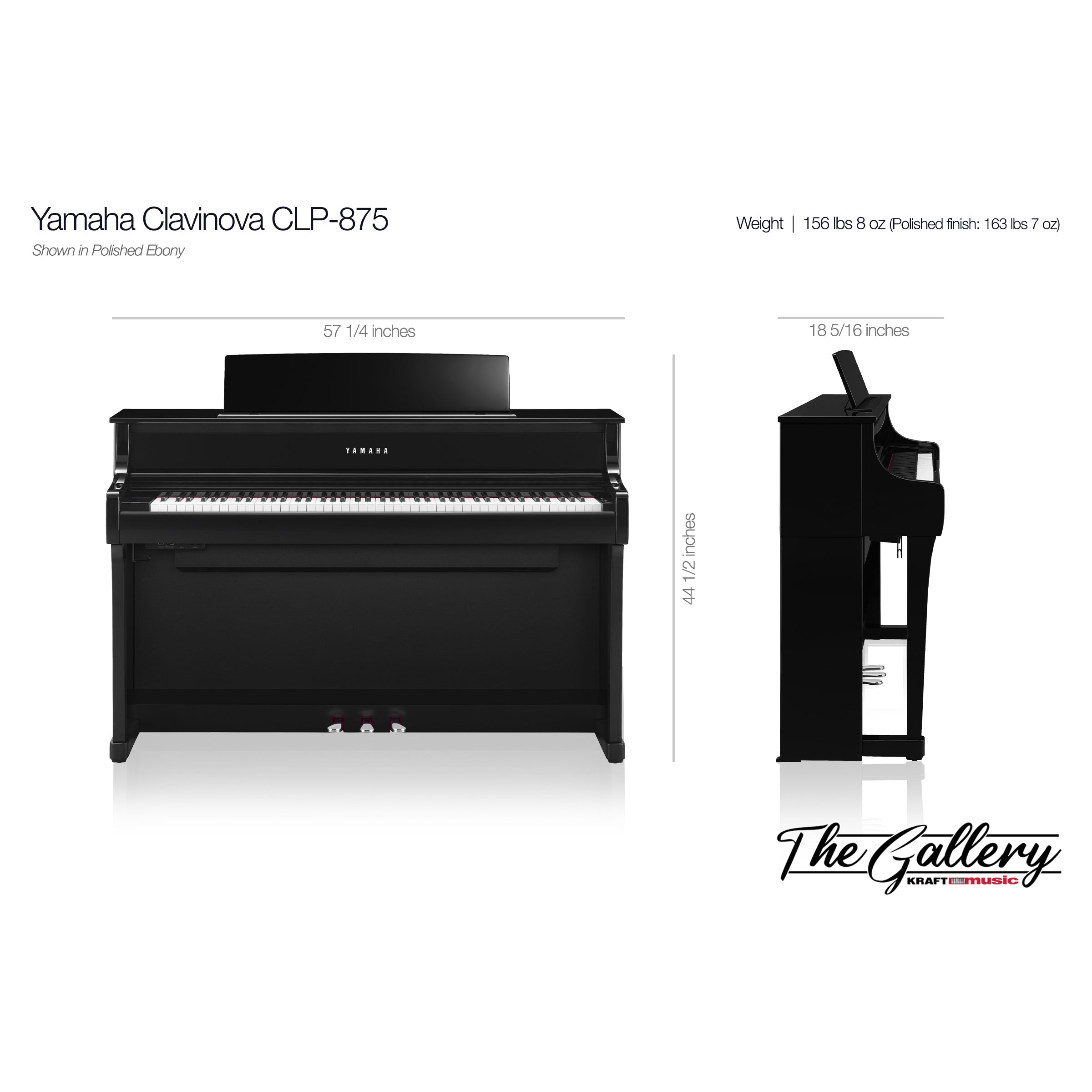 Yamaha Clavinova CLP-875 Digital Piano - Rosewood – Kraft Music