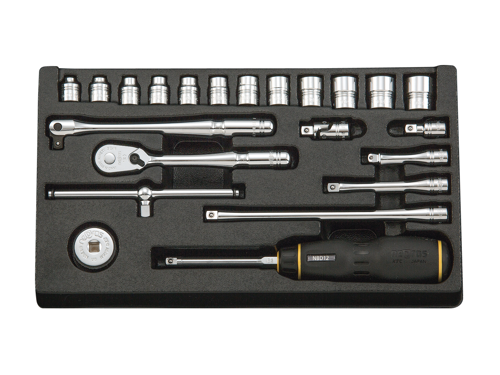 ネプロス 6.3sq.ソケットレンチセット[22点]（六角ソケット12コ組
