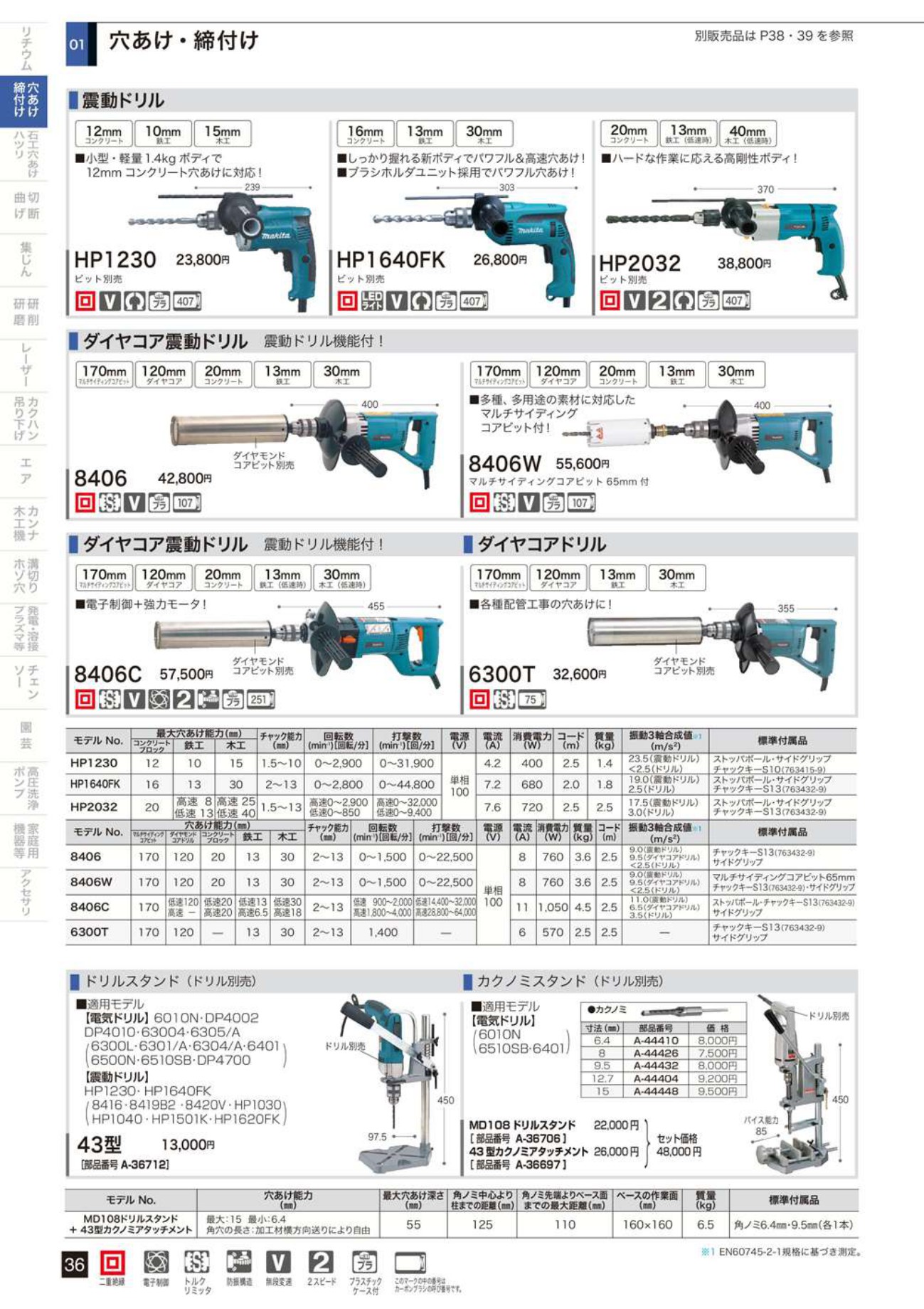 マキタ ドリルスタンド(ドリル別売)43型 A-36712 - 工具通販