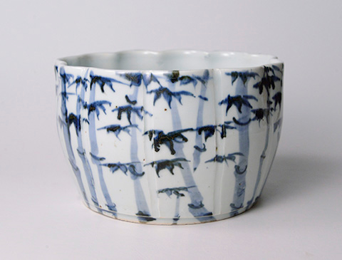 魯山人写 染付 鯰形 向付 5客 鯰形変形向付 箱なし 古染付寄向付 文化