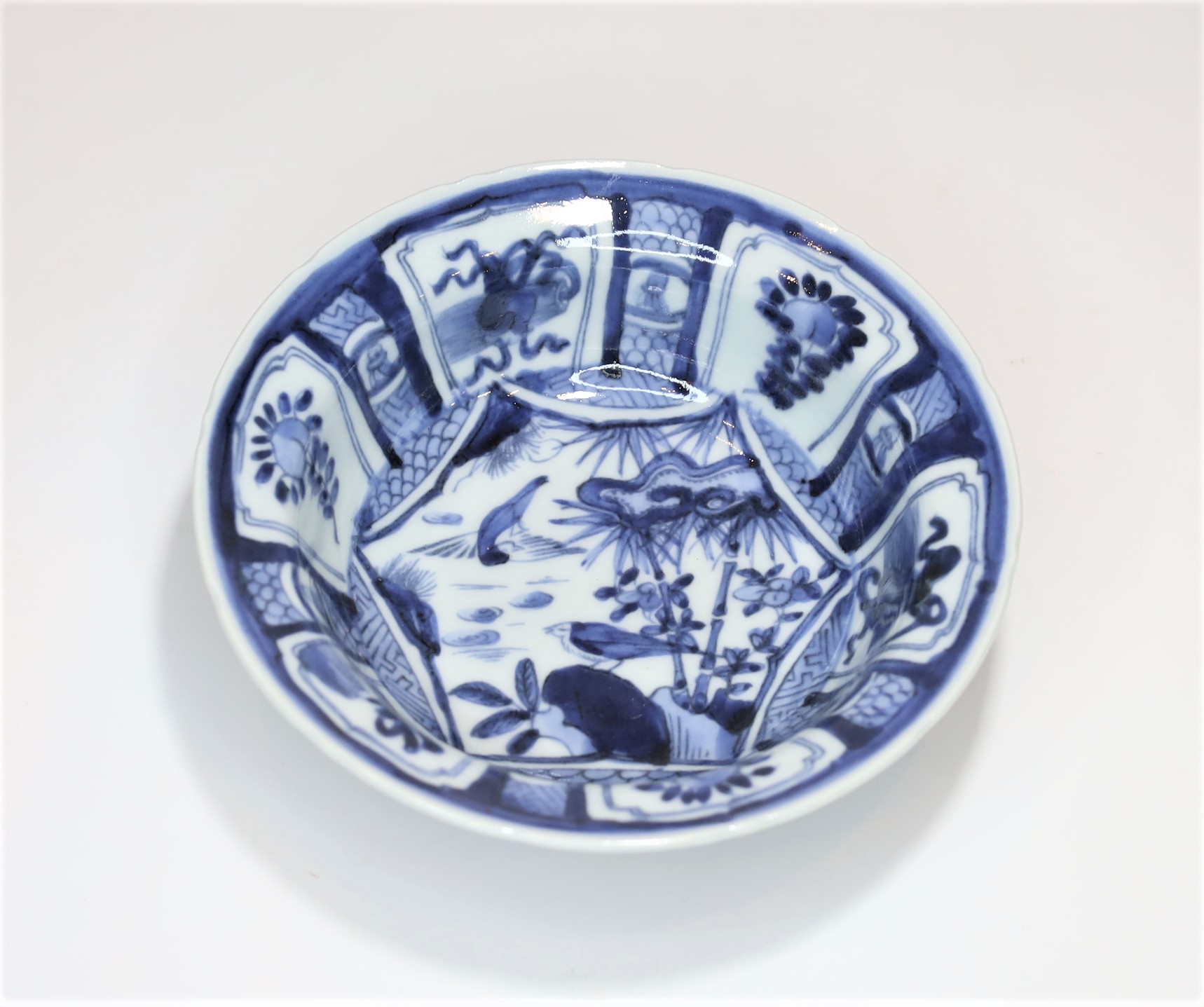 X208 年代物 中国景徳鎮窯 崇禎年製 青花磁器 古染付 祥瑞