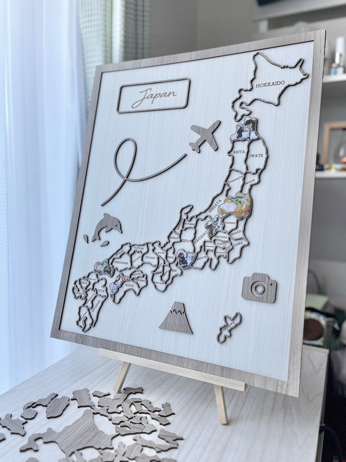 人生の実績解除パズル 日本地図 パズル 写真 フォトフレーム