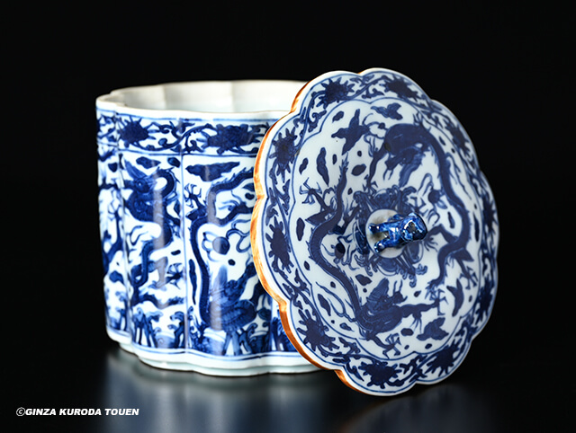 如窯龍文花口筆洗器 如窯龍文花口筆洗器 美術品・アンティーク