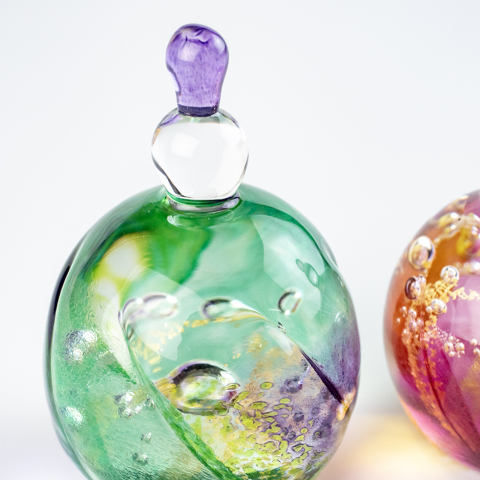 □瑠璃雛 雛人形 るりびな 奈良ガラス工房 金箔 立雛 お