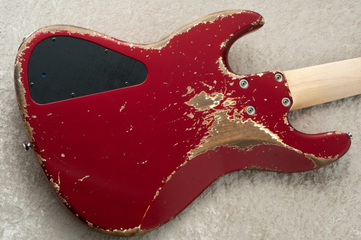 レッド エレキベース used ストラップ付き レッド エレキベース used