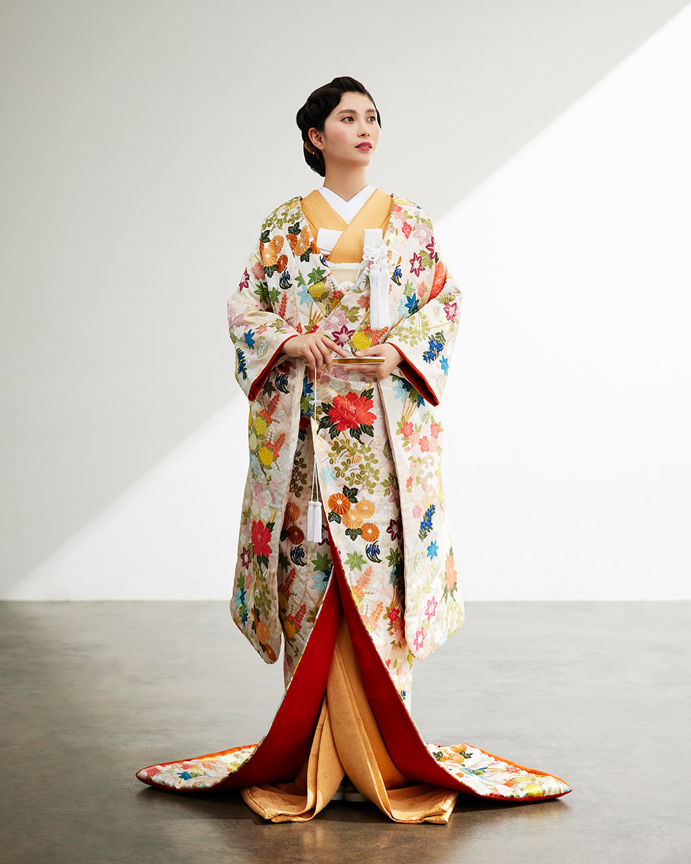 406z39☆振袖 高身長な方にも 金駒刺繍 地紋 金彩 成人式 結婚式☆美品