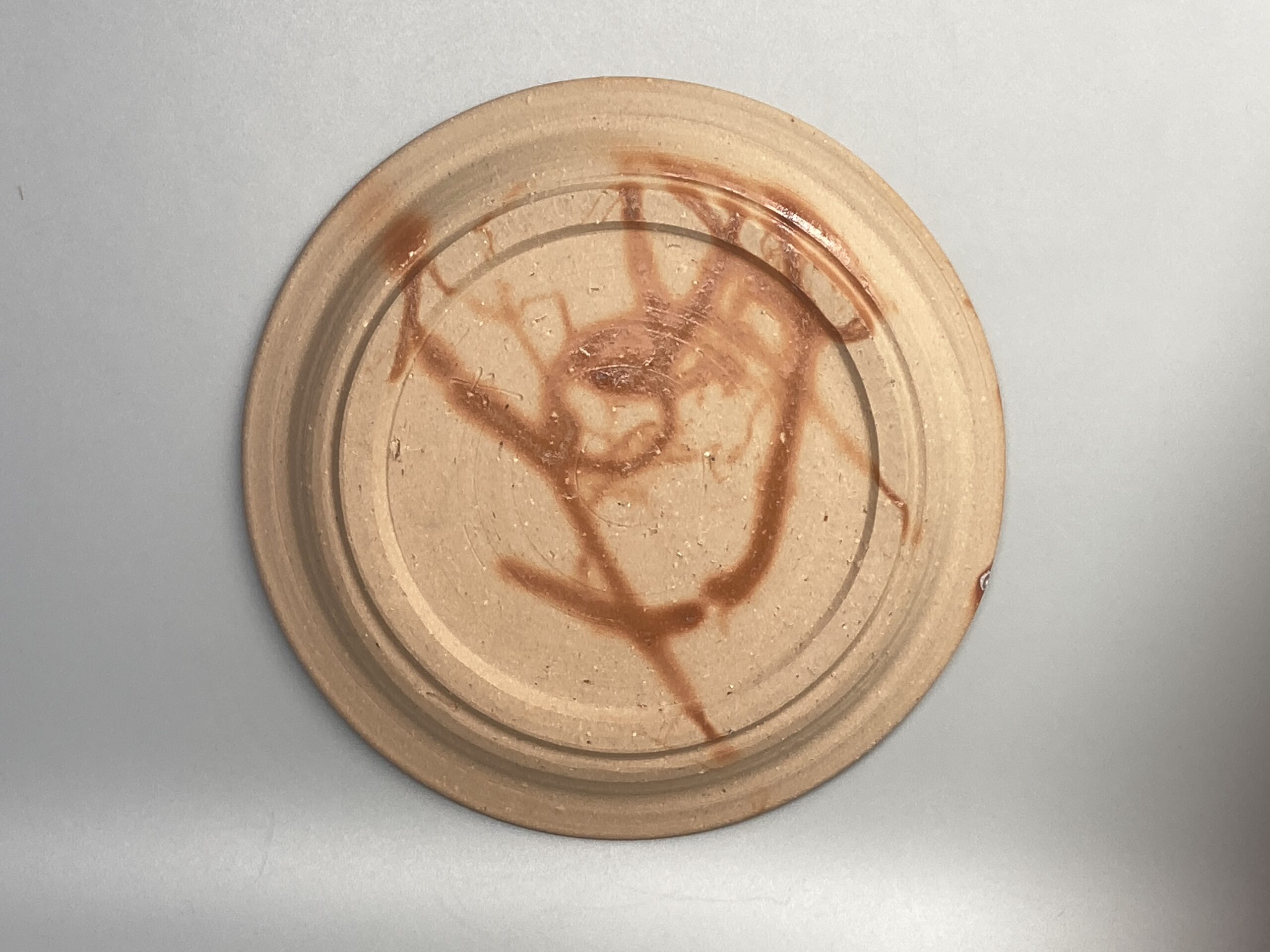 備前焼反り長角大皿・ゴマ緋襷ボタモチ【12】 備前焼反り長角大皿