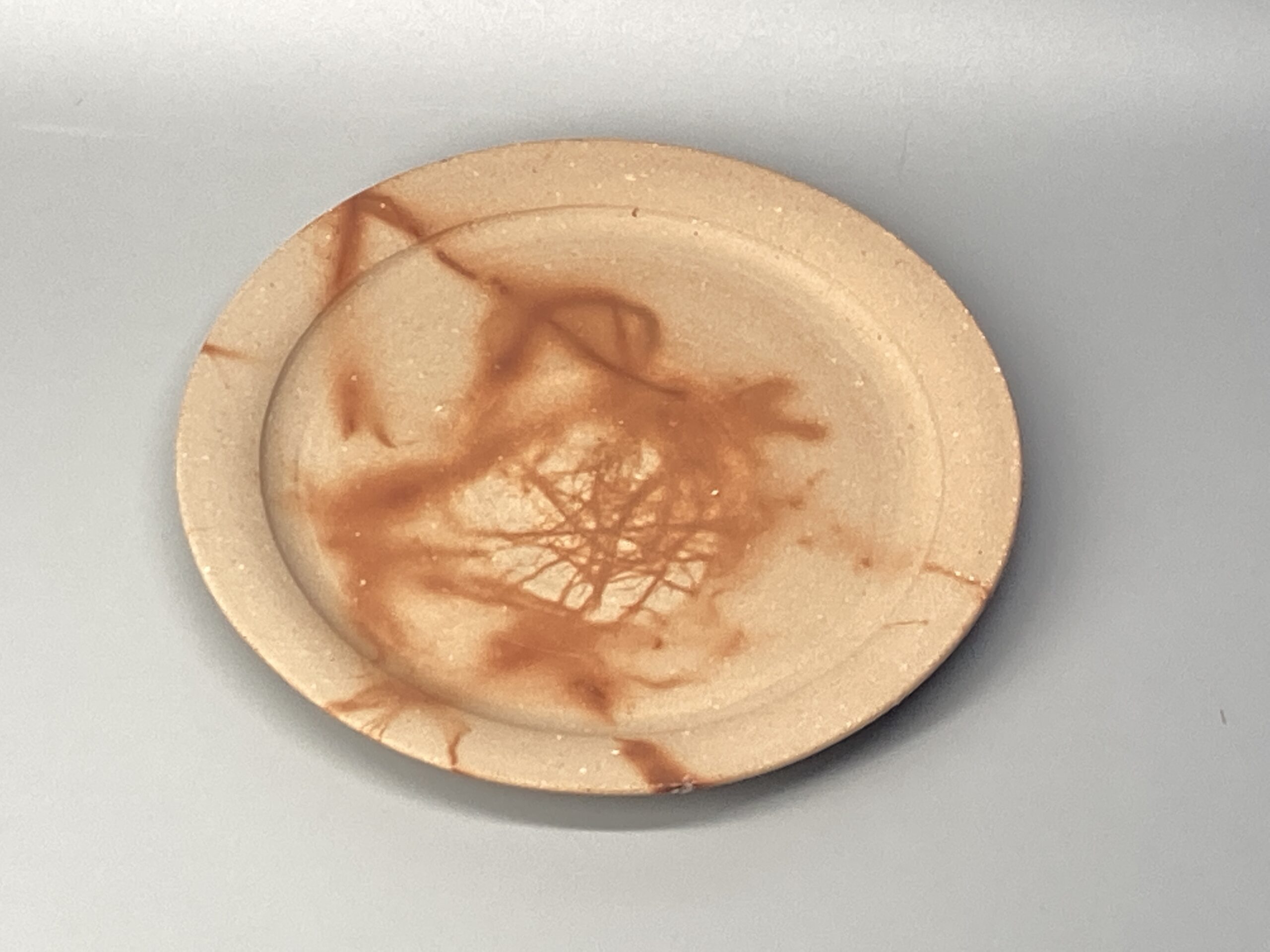 備前焼緋襷サラダ皿6枚揃緋襷 南燦窯 桐箱 5寸皿