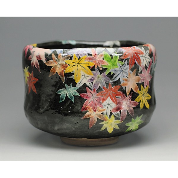 吉村楽入作 黒楽玉ノ絵茶碗 【公式通販】