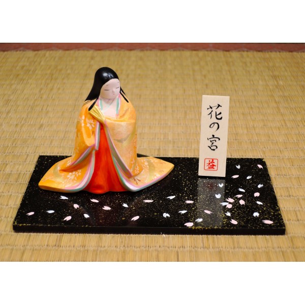 京陶人形小田益「観月」 京陶人形 花の宮 小田益作 （花びら