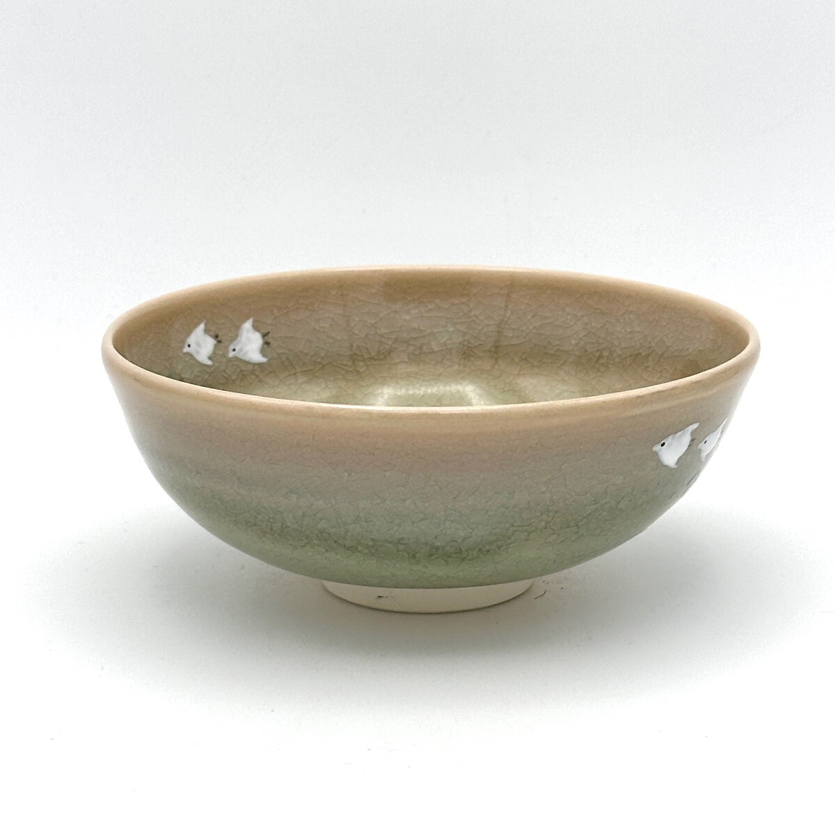 京焼(清水焼) 八木海峰作 手描き抹茶茶碗 波千鳥｜抹茶道具｜京なごみ