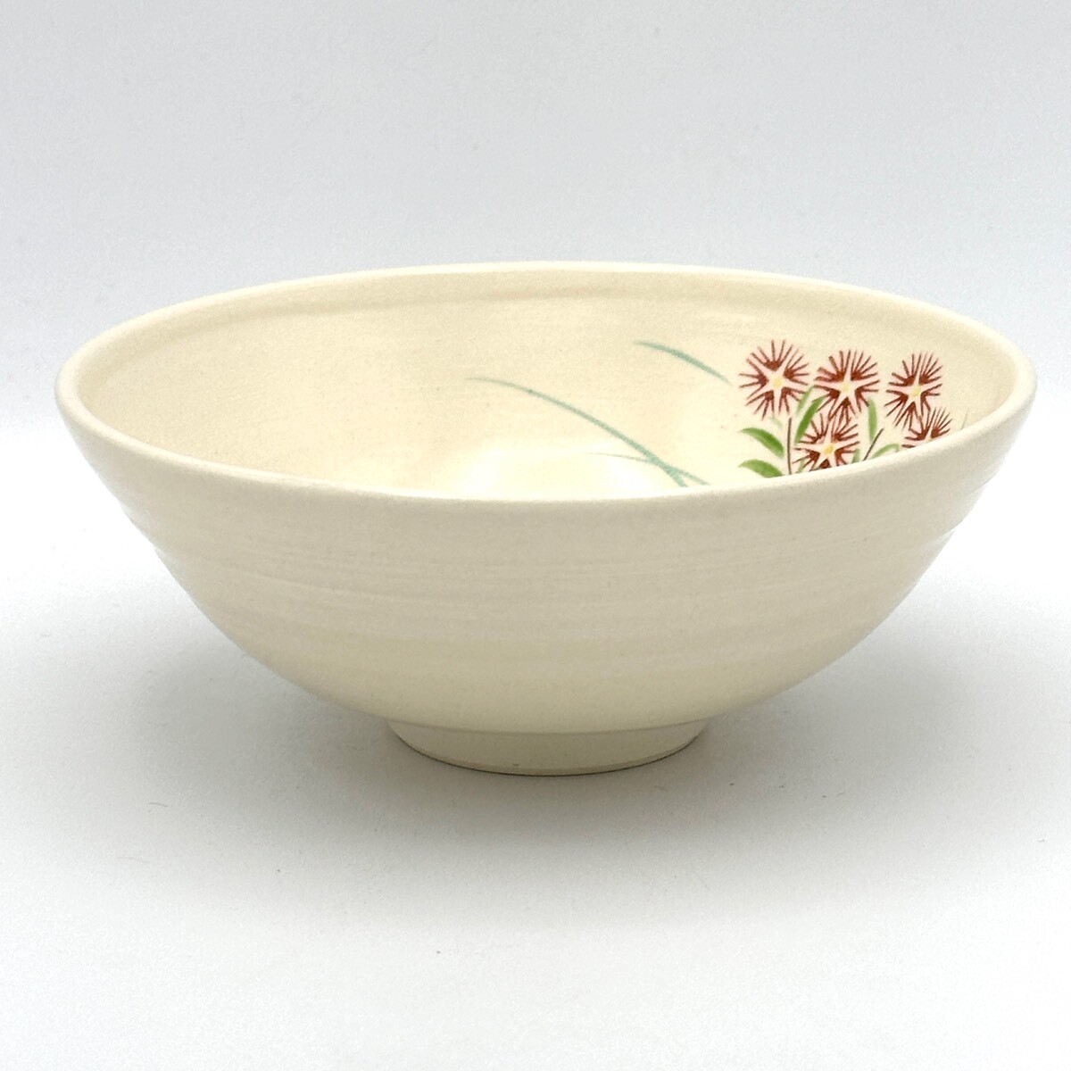 京焼(清水焼) 八木海峰作 手描き抹茶茶碗 なでしこ｜抹茶道具｜京