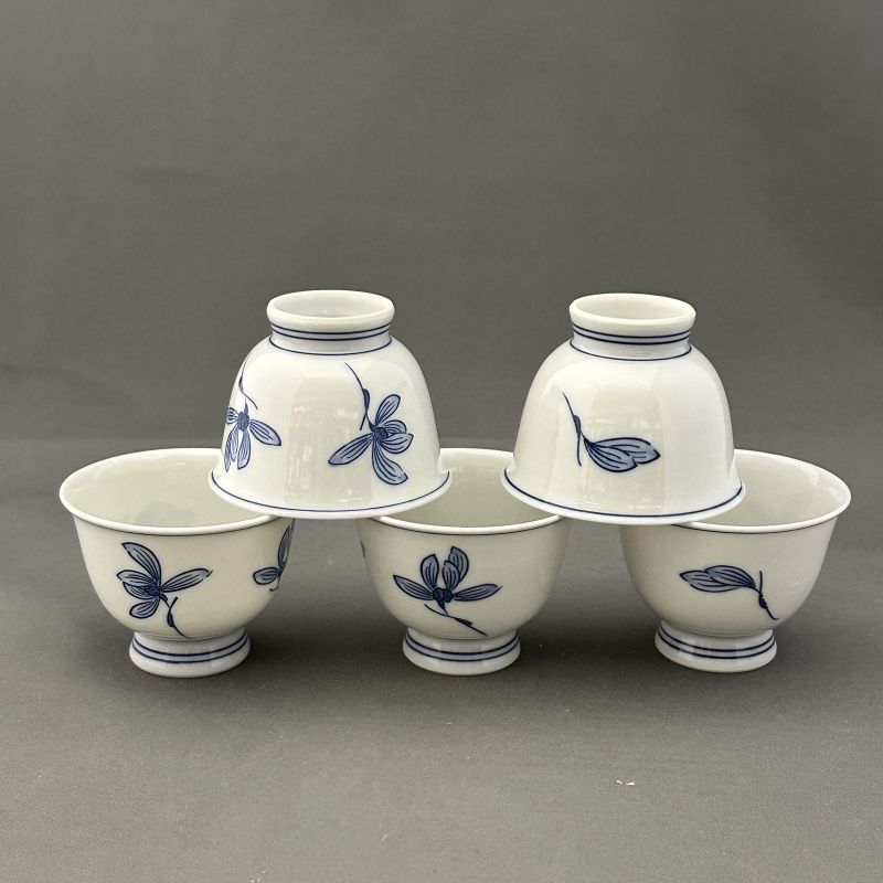 平安清昌作京焼（清水焼)茶器揃(染付ラン)｜茶器・煎茶道具｜