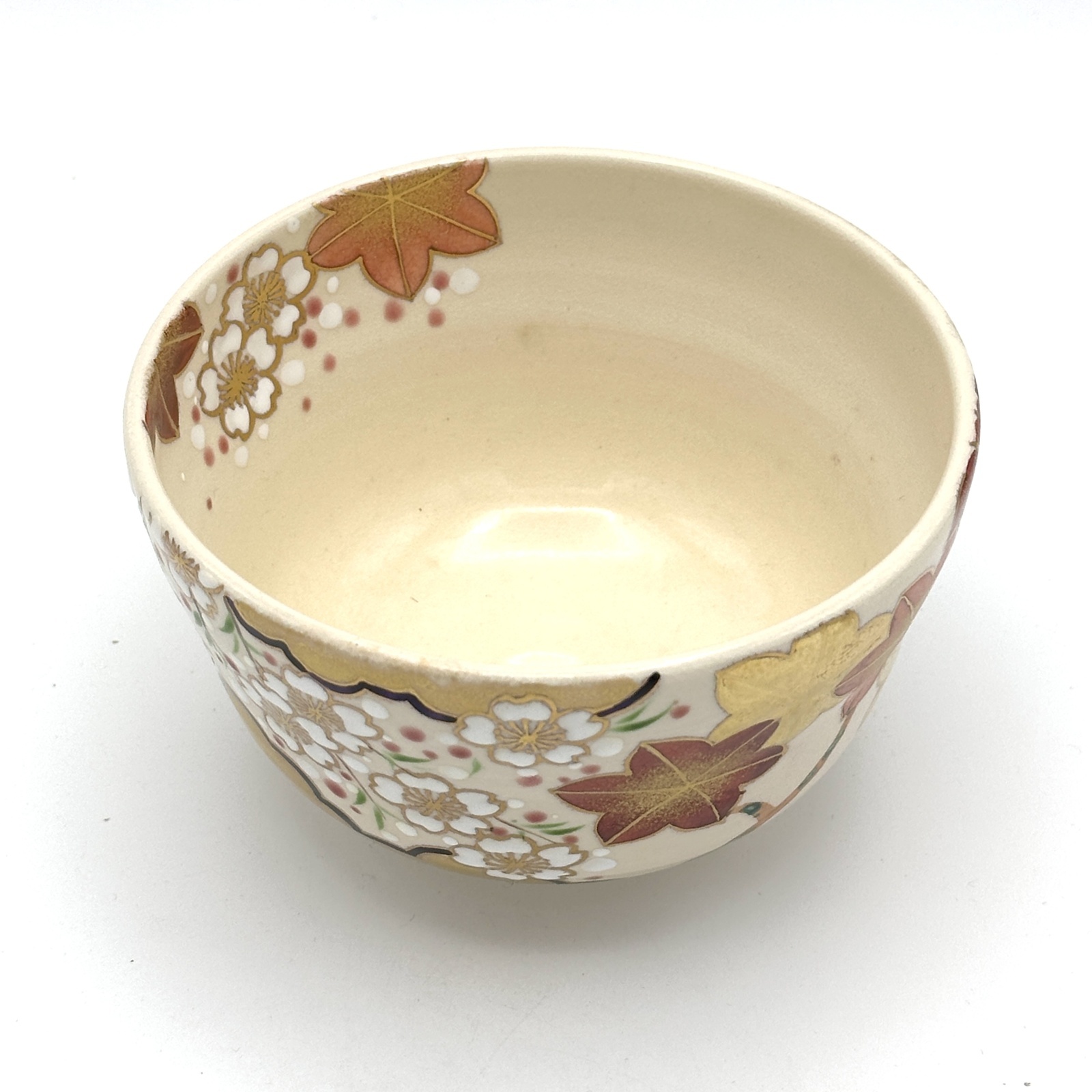 八木海峰作 京焼 上絵抹茶茶碗（雲錦画）｜抹茶道具｜京なごみ