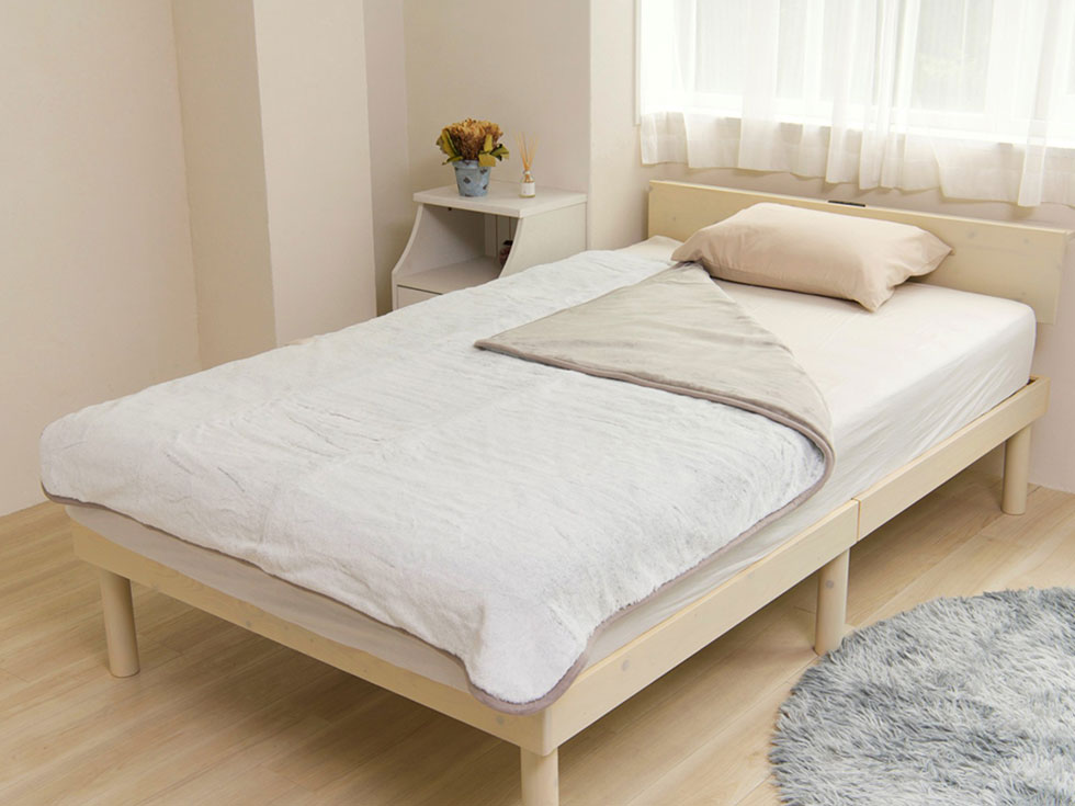 販売終了】ラビットファー調電気掛敷毛布188×120cmKDK-75221R