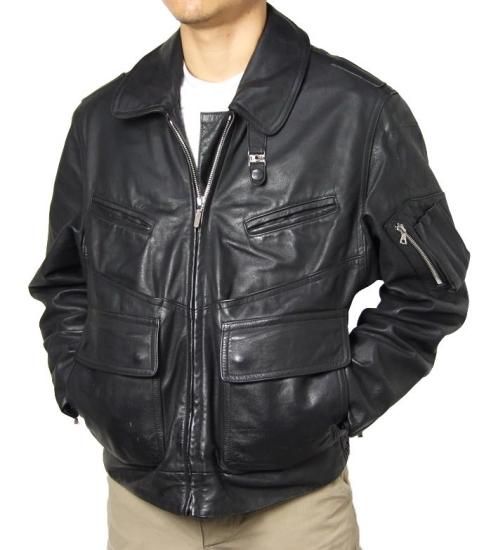 ドイツ警察 POLIZEI スラントポケット レザージャケット バック