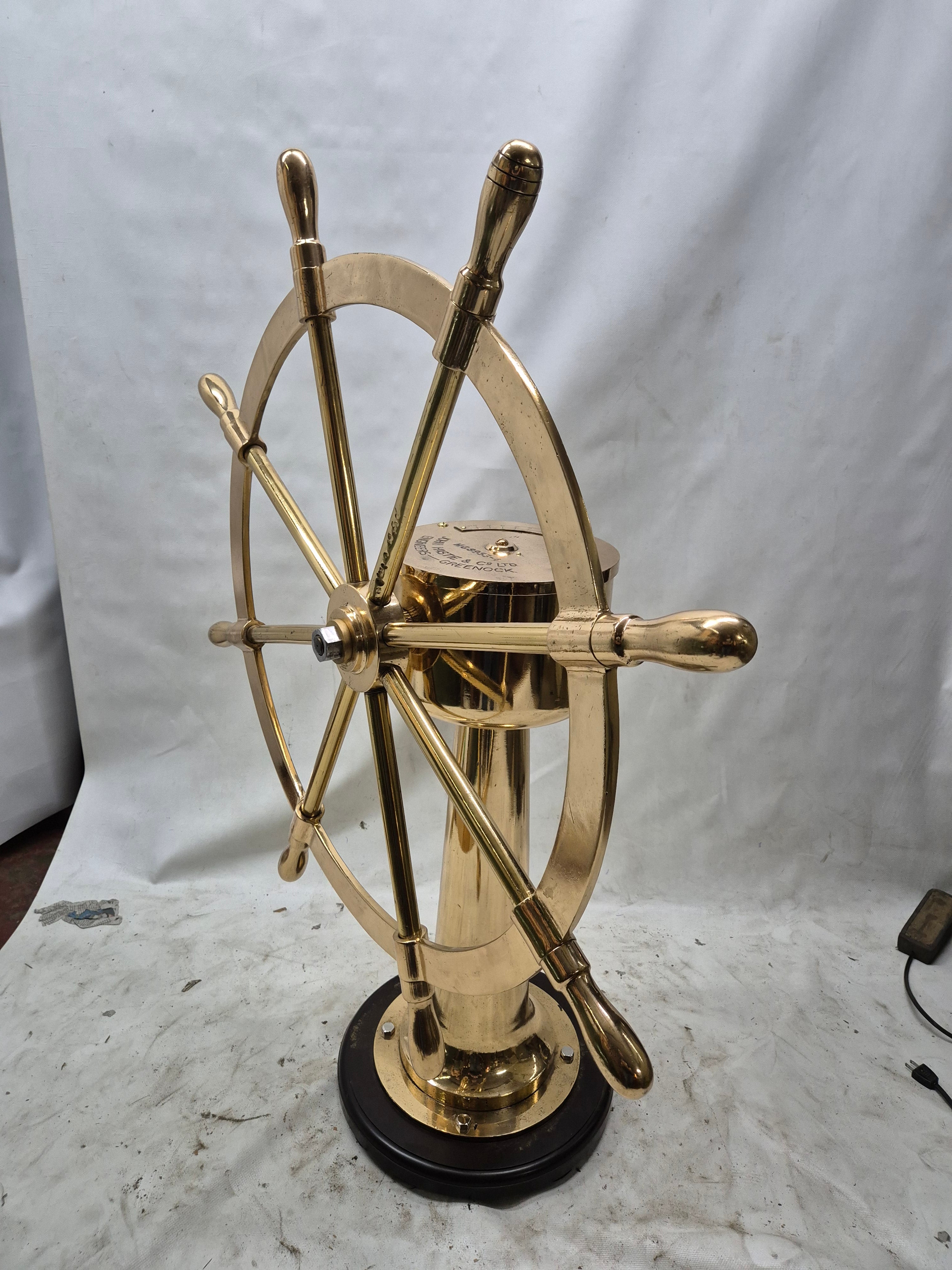Solid Brass Ship Wheel by John Hastie and Co. Ltd. – Lannan Gallery